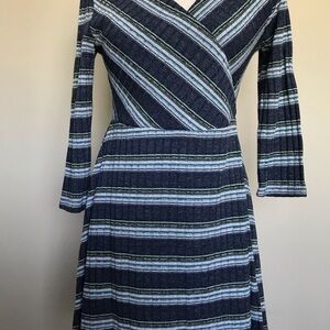 Striped Blue and Green Women's Dress